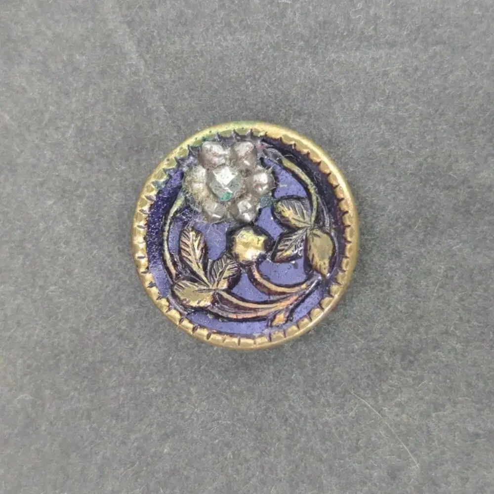 LOT BB of 10 Antique Vintage Victorian Brass Mixed Materials Buttons ESTATE FIND